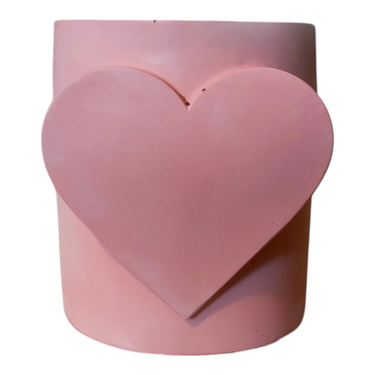 Bougie Romantique Séduction Divine – 150 g – Cire de Soja – Parfum Philtre d’Amour – Quartz Rose & Pot Béton Cœur