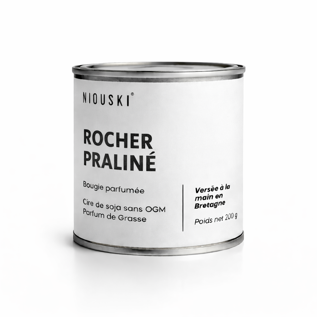 Bougie Parfumée Artisanale – Cire de Soja – Parfum de Grasse sans CMR – 200g et 40h de combustion